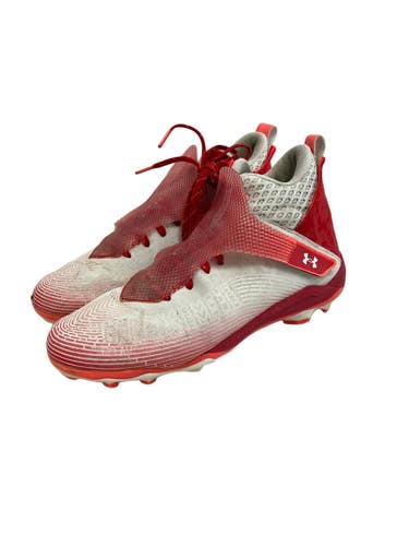 Used Under Armour HIGHLIGHT HAMMER MC Adult FB Cleats White And Red Senior 11 11692-S000159342