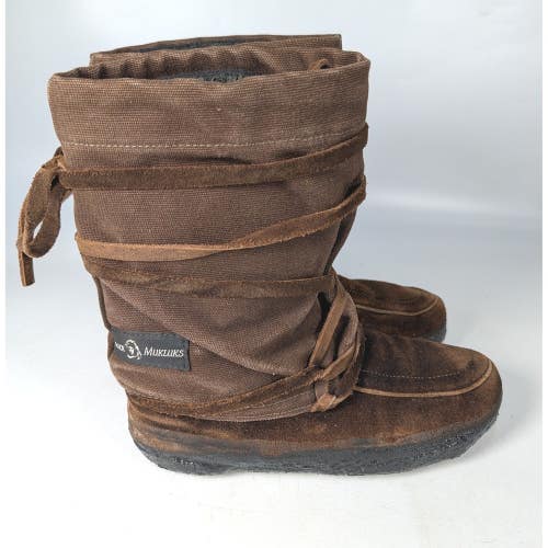 Steger Mukluks Brown Canvas Moosehide Arctic Winter Boots Womens Size: 6