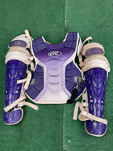 Rawlings Purple Velo Catchers chest and leg combo (used) INT