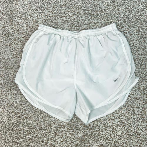 Nike Shorts Womens Small White Tempo Dri FIT Lined Running Athletic Gym Sports