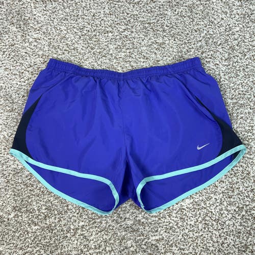 Nike Shorts Womens Large Blue Tempo Lined Running Athletic Gym Workout Sports