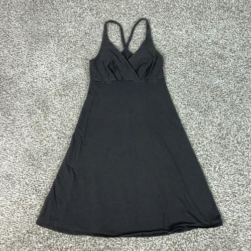 Patagonia Dress Womens Extra Small Black Organic Cotton V Neck Twist Amber Dawn