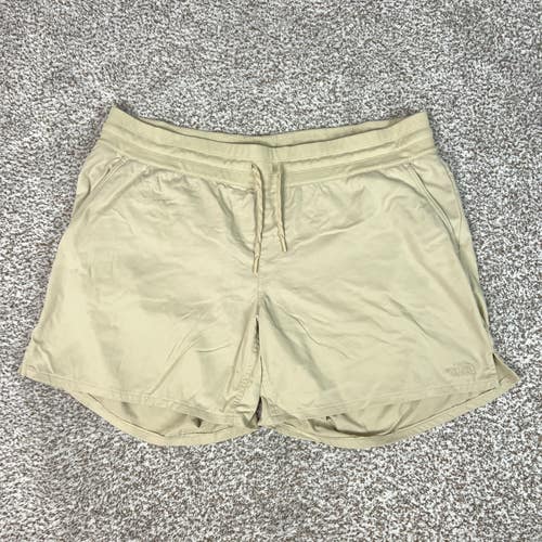North Face Shorts Womens XXL Beige Hiking Outdoor Gorp Drawstring Pockets Light