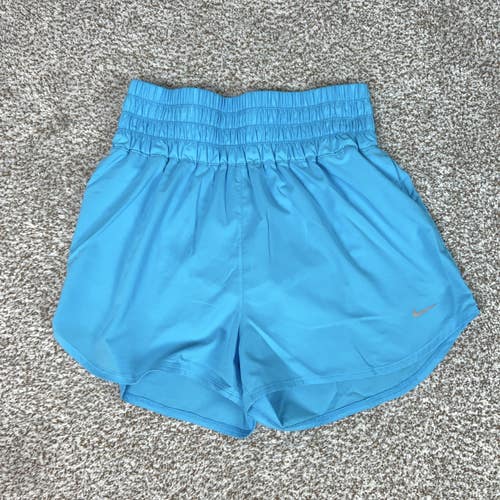 Nike Shorts Womens Large Blue One Dri FIT Ultra High Rise Lined 3" Running Gym