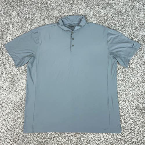 Nike Golf Polo Shirt Mens Extra Large Gray Dri FIT Tour Performance Stretch Top