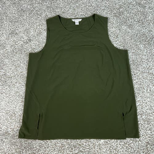 Athleta Tank Top Womens Extra Large Green Zephyr Refined Side Slit Yoga Gym Run