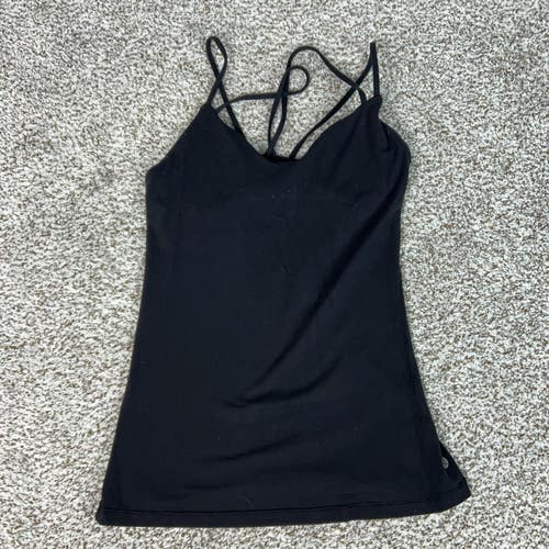 Lululemon Tank Top Women 6 Black Strappy Back Built In Bra Yoga Create Your Calm