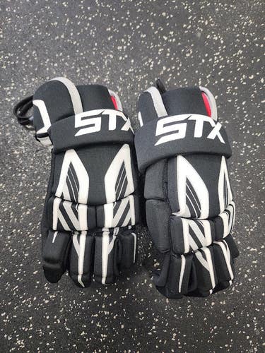 Used STX STINGER Lacrosse Gloves Mens Black 12" 11849-S000045487