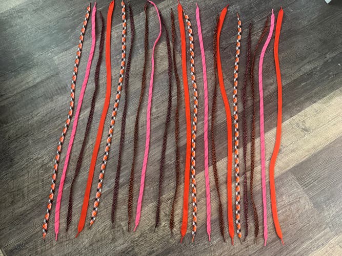 Jimalax Lacrosse Shooting Strings – Pink & Orange Mixed Pattern Bundle – 20 Pack NEW
