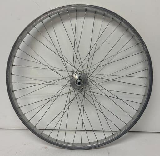 Vintage Araya 48-Spoke Silver Aluminum 26" QR Front Wheel Joytech Hub