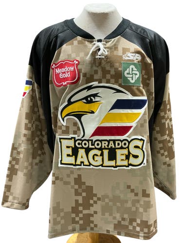 SP Apparel Pro Stock Colorado Eagles Jersey Camo Size 54 (Used)
