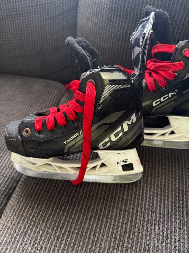 Black/Gray 2024 CCM Tacks XF Pro Hockey Skates Regular Width Size 1.5 (Used)