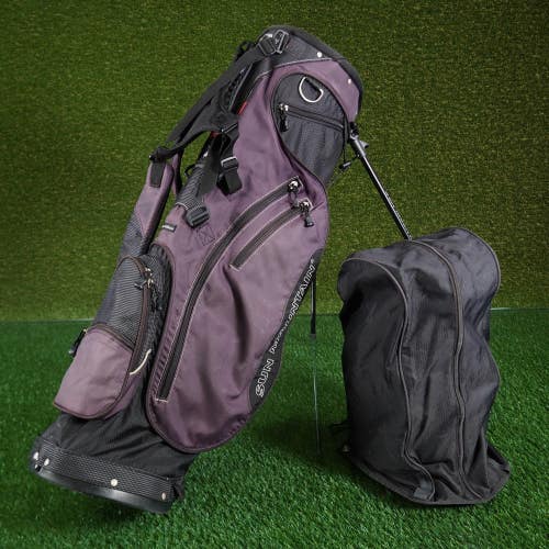 Women's Sun Mountain Ladies 3.5 Stand Golf Bag Maroon 6-Way Divider + Rain Hood