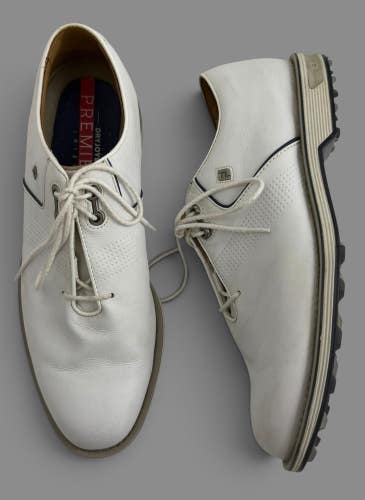 FootJoy DryJoys Premiere Flint 53922 White Leather Golf Shoes Sz 12M