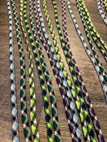 JimaLax Lacrosse Shooting Strings – 20 Pack | Multicolor Geometric Pattern | NEW