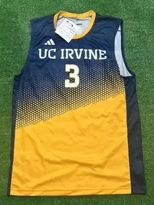 Adidas Men's Large Navy and Athletic Gold Sleeveless Univ. of CA Irvine Volleyball Jersey (New)