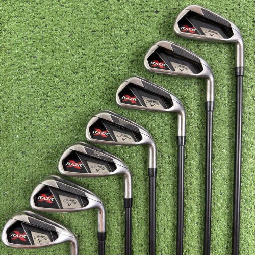 Callaway Razr X Iron Set 5-PW AW Senior A Flex Graphite 65g NEED GRIPS