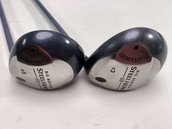 Callaway Steelhead III 3 & 5 Fairway Wood Set 15* 18* System III Ladies RH