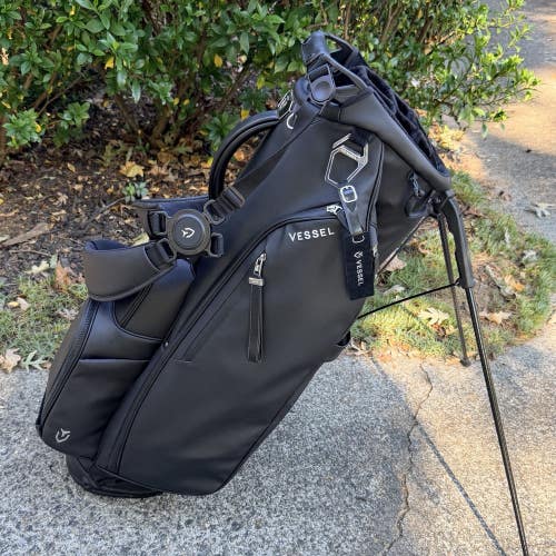 Vessel Player V 14 Way Leather Golf Stand Bag - Black (3689)