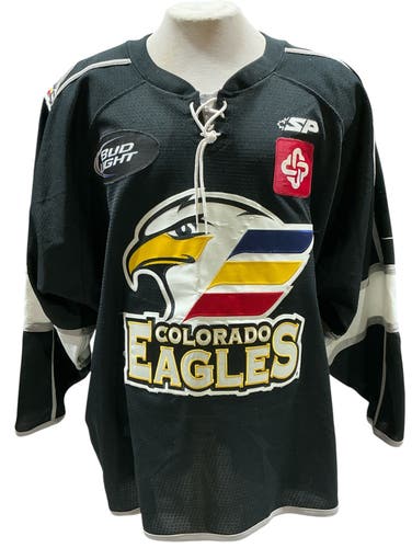 SP Apparel Pro Stock Colorado Eagles Jersey Black Size 56 (Used)