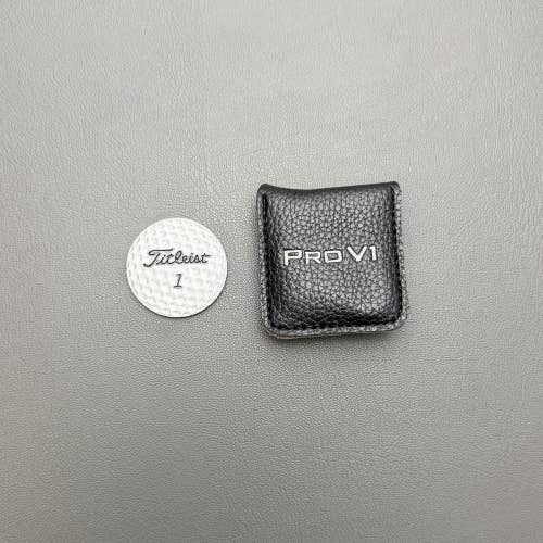 Titleist Pro V1 Ball Marker and Leather Case (3707)