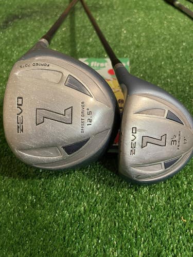 Zevo Z Driver and 3 Woods Set Graphite Seniors Lite Shafts Right Handed