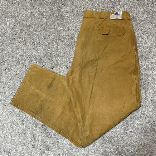 Vintage 1960s Black Sheep Hunting Clothing Brush Field Pants 36x29 Brown Canvas
