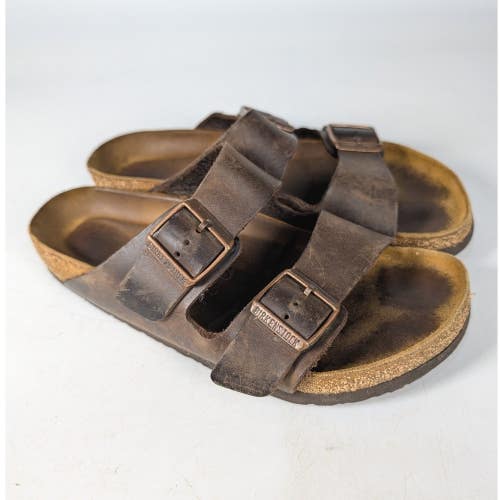 Birkenstock Arizona Soft Footbed Tobacco Brown Oiled Leather Sandals EU 40 L9 M7