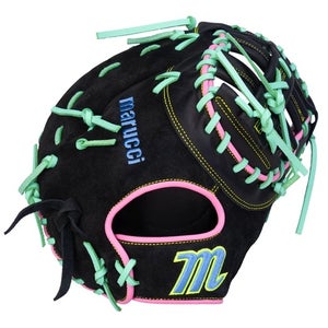 Marucci Oxbow V4 12.75 in First Base Mitt Two Bar Post Black/Highlighter RHT