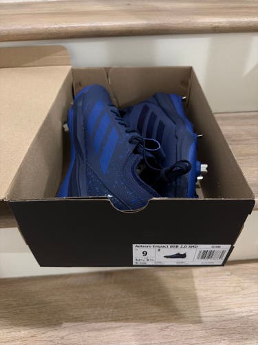 Adidas Adizero Low Top Blue Metal Cleats M 9.0 (New)