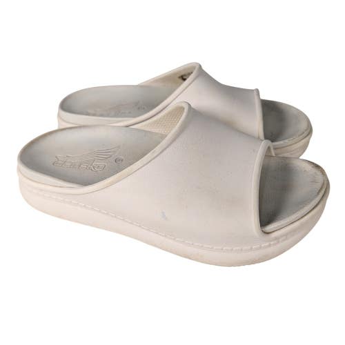 Dansko Womens Kane Slip On Slide Sandals Off White Size 39