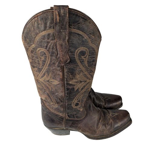 Idyllwind Womens Brown Leather Western Cowboy Boots Square Toe Size 8 B BWFA22L7