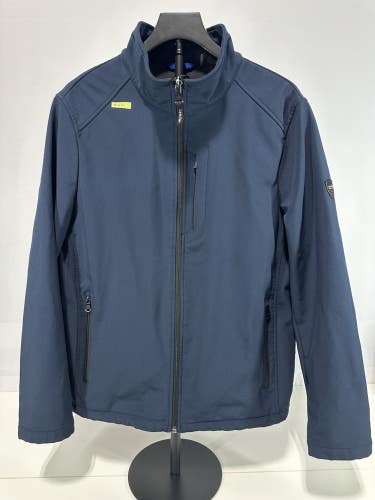 #636 Calvin Klein Men's Blue Water Resistant Fleece Lined Full Zip Jacket - M