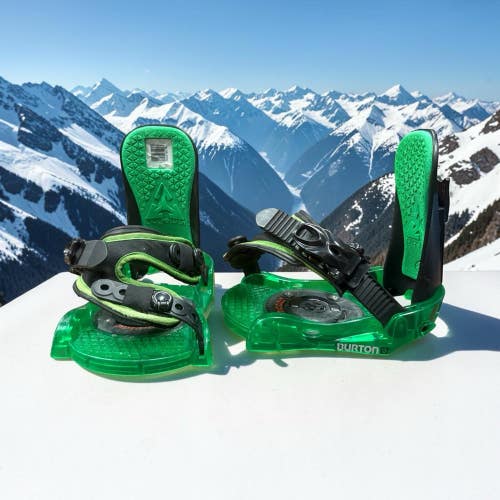 USED YOUTH KIDS BURTON PROGRESSION RENTAL SNOWBOARD BINDINGS XS 1K-4K (GREEN)