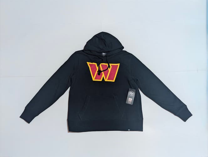 Black Men's Large 47 Brand NFL Washington Commanders Redskins Football Hoodie Sweatshirt (New)