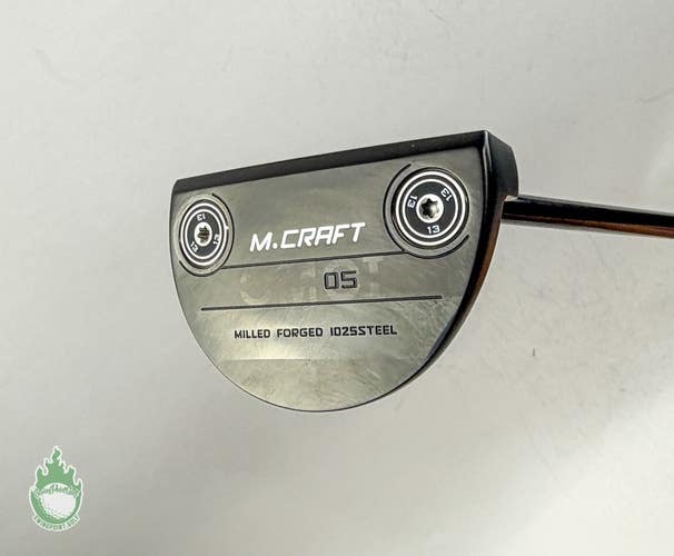 Used RH Mizuno M Craft OMOI 05 Black Ion Forged 35" Putter Steel Golf Club