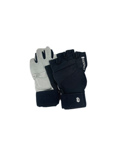 Used Weight Lifting Gloves with Wrist Wraps Black/Grey Medium MD 11735-S000327368