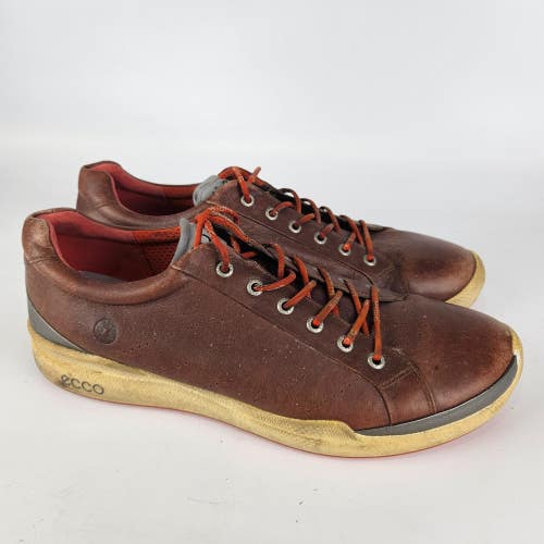 ECCO Mens Size: 47 / 14 Natural Motion Biom Yak Leather Golf Shoes Redwood