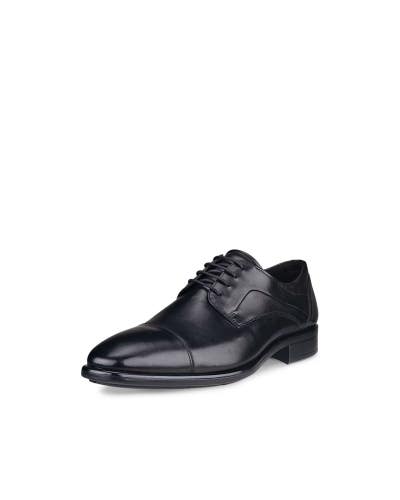 ECCO Citytray Derby Men's 14M Black Leathe Lace Up Cap Toe Dress Shoes ZOGG4661