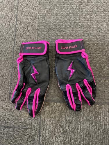 Used BB/SB Batting Gloves Black And Pink LG 11614-S000246689