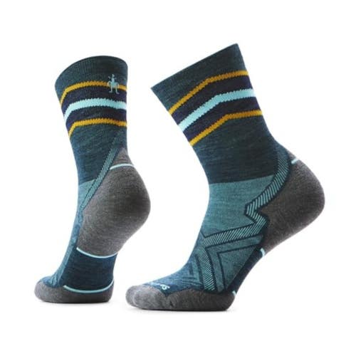 Smartwool Run Targeted Cushion Mid Crew Socks Womens Large Twilight Blue CLH76