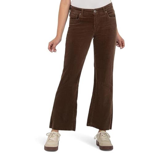 KUT from the Kloth Kelsey Mid Rise Ankle Flare Inset Leg Jeans Womens 12 CLH147