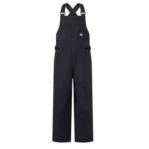 Quiksilver Heavyweight Ski Snow Bib Overalls Boys XL Black Waterproof CLH142