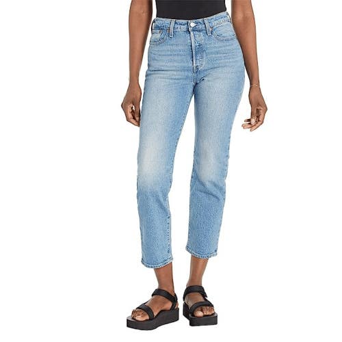 Levis Wedgie Straight Ankle Jeans Women 24x28 Blue Denim Cotton Light Wash CLH95