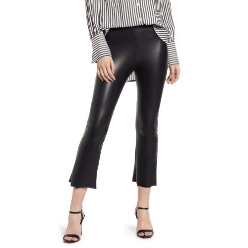 Commando Faux Leather Cropped Flare Leggings Womens Small Black Stretch CLH82
