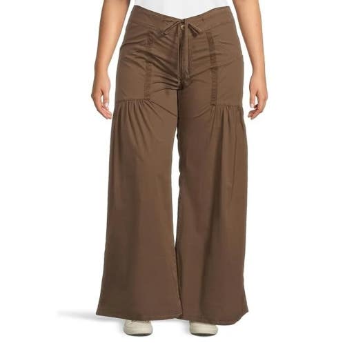 XCVI Willow Poplin Pants Women's XL Oak Creek Stretch Mid Rise Wide Leg CLH157
