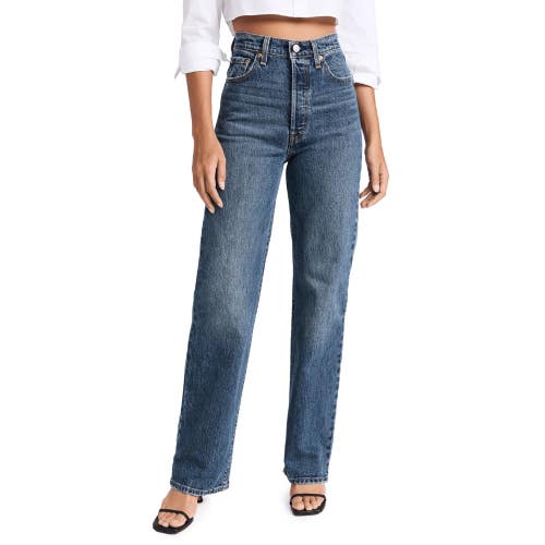 Levis Ribcage Full Length Jeans Women 30x32 Blue Denim Cotton Straight Leg CLH89