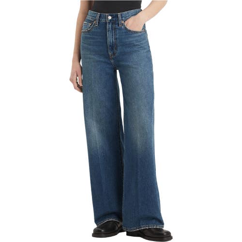 Levi's Ribcage Wide Leg Jeans Womens 25x32 Blue Denim Cotton Dark Wash CLH85