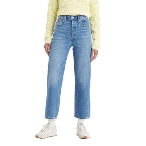 Levis Ribcage Straight Ankle Jeans Womens 28x27 Blue Cotton Medium Wash CLH87