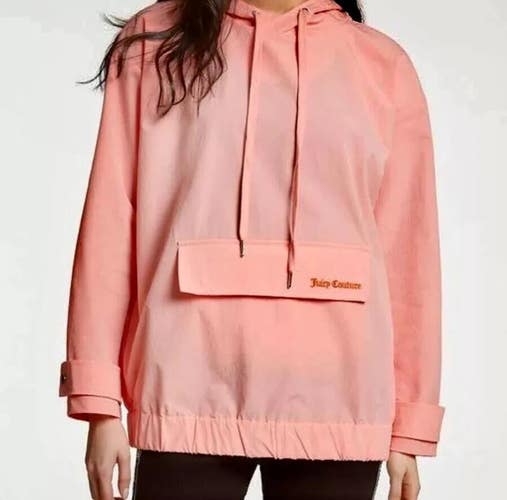 Juicy Couture Hoodie Women's Medium Pink Long Sleeve Pullover Oversized JDM835